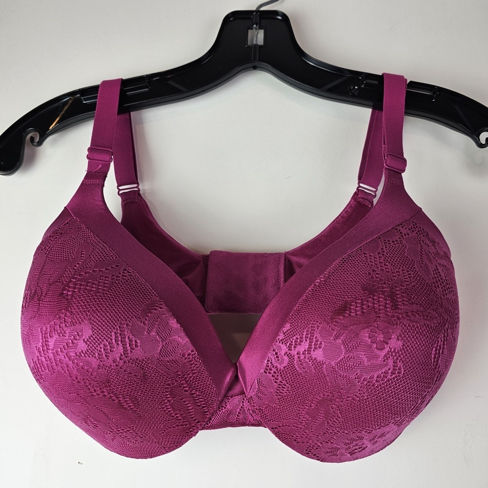 Maidenform Comfort Devotion T-Shirt Bra 09437 Size 34DD Pink Lace‎